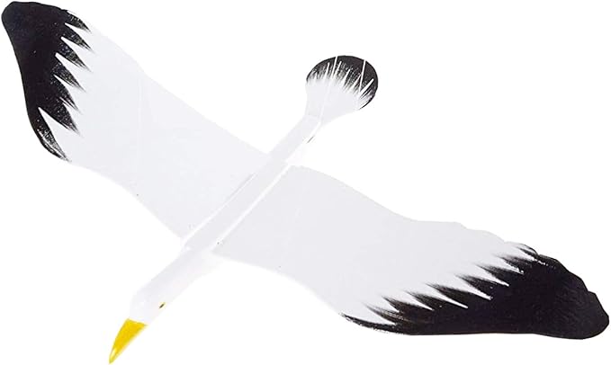 WitnyStore 18" White Black Seagull Wooden Flying Bird Mobile Kinetic Hanging Sculpture for Adult Collectors Handcrafted Room Decoration Display Art Dynamic Overhead Ornament