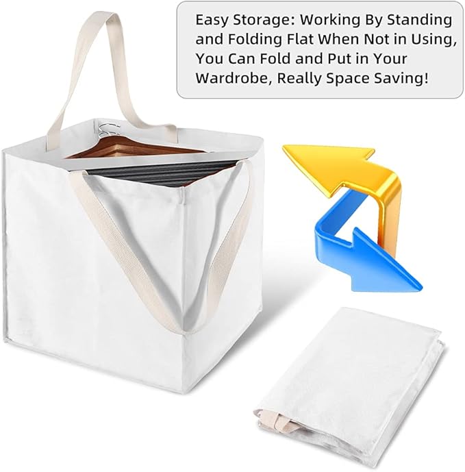 Clothes Hanger Organizer Holder for Space Saving, Fresheracc Hanger Triangle Storage Bag with Handles for Closet Tidier Laundry Rooms Wardrobe Drying Rack(Square)