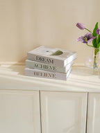 3 PCS Faux Decorative Books for Home Decor-Coffee Table Books Decor-Aesthetic Fake/Faux Books for Decoration,libros Decoration for Coffee Table, Shelf Accessories (Believe Achieve Dream)