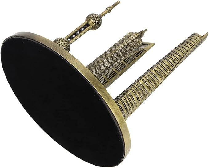 Keenso Shanghai Building Collection Model Reflective Bronze and Gold Vintage Trend Friends Big (Bronze-Small)