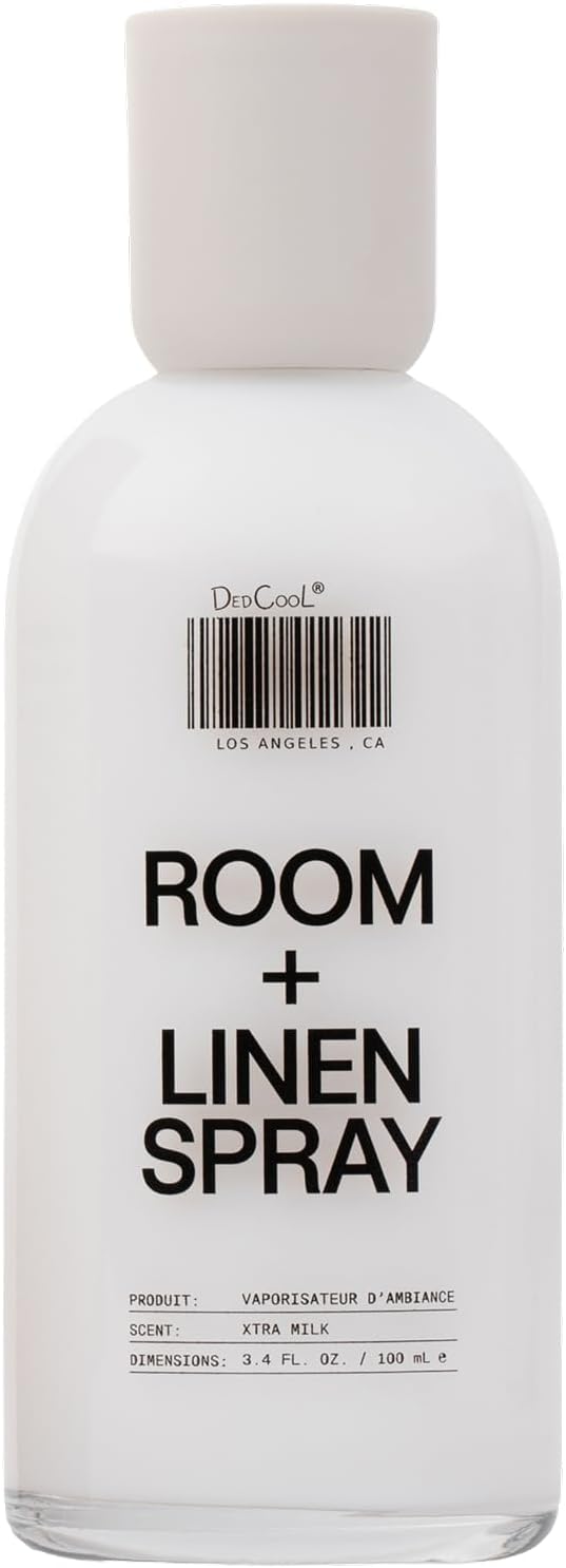 DedCool Room + Linen Spray in Xtra Milk | Natural Fabric Spray | Non-Toxic, Essential Oil Infused | Freshens Home, Bedding, Couch, Closet & Bath | 3.4 fl oz
