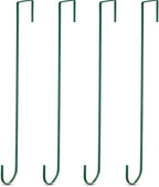 Hotop 15 Inch 4 Pcs Wreath Hangers for Front Door Steel Metal Wreath Doors Hanger Over The Door Hanger Hook Indoor or Outdoor for Christmas Halloween Front Decorations Welcome Sign(Green)