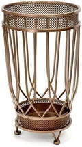 Dualplex Super Quality Umbrella Stand, Umbrella Holder, Antique Look Metal, Entry Hallway Décor, w/Removable Drip Tray. Home, Office Decoration Rack Holds Umbrellas Canes Walking Sticks (Round)