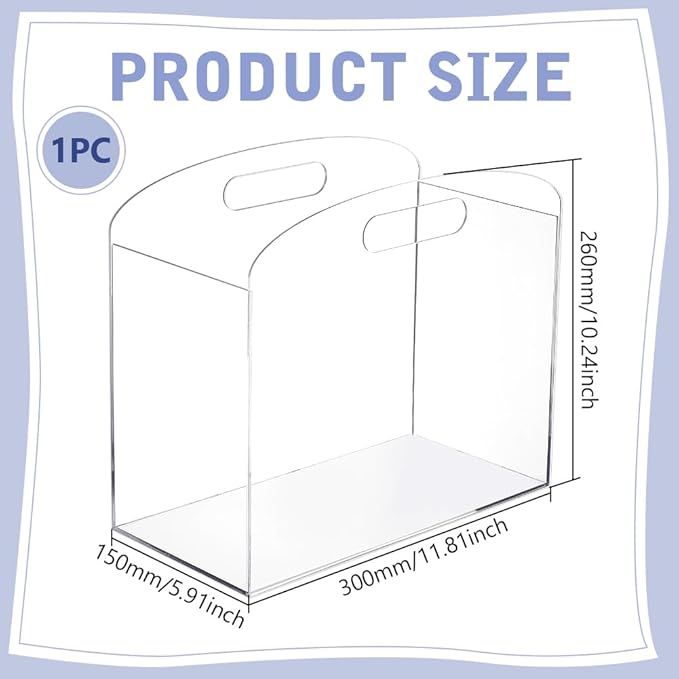 UNICRAFTALE Acrylic Magazine Holder Transparent Acrylics Newspaper Magazines Stand Organizer with handles Rectangle Acrylic File Storage Book Basket Box for Office Bedroom Home