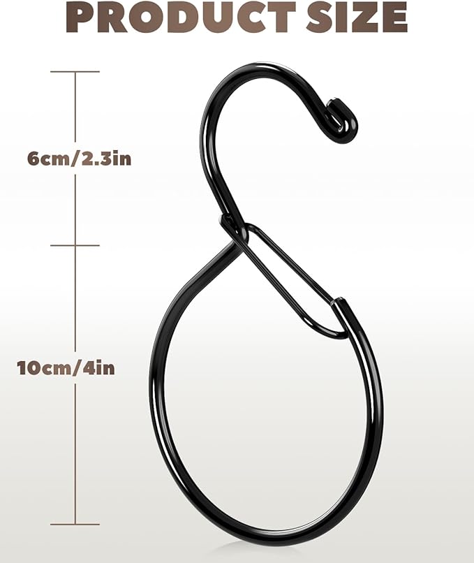 6 Pack Belt Hanger, Tie Hanger & Belt Organizer, Rust-Proof Belt Hanger for Closet, Ties, Scarves, Bags & Accessories, Keeps Closet Neat & Organized, Black
