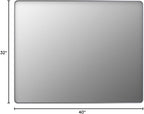 LOAAO 40X32 Inch Brushed Nickel Bathroom Mirror, Rounded Rectangle Silver Metal Frame Mirror, Brushed Nickel, Anti-Rust, Shatter Proof, Hangs Horizontally or Vertically