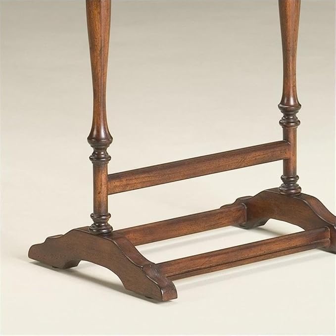 Beaumont Lane 42.75"H Traditional Solid Wood Valet Stand with Shoulder-Formed Hanger and Pants Bar, Some Assembly Required, for Hanging Pants/Shirts/Ties or Jackets, in Brown/Plantation Cherry Finish