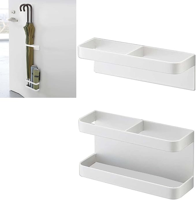 Umbrella Stand Holder Indoor, Magnetic Space Saving Umbrella Stand No Punching, Durable Height Adjusting Wall Mounted Umbrella Holder Rack for Hotel Hallway for Home Office(White)