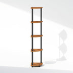 Furinno Turn-N-Tube Storage Shelves, 5-Tier Book Shelf, Corner Shelf, Toolless Open Shelves, for Organization and Storage, Living Room, Home Office, Hallway, Bedroom, Light Cherry