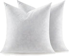 Feather Throw Pillow Inserts Set of 2, Soft Fluffy Square 22 x 22 Inches Decorative Pillow Insert, Feather and Down Filled Euro Pillows