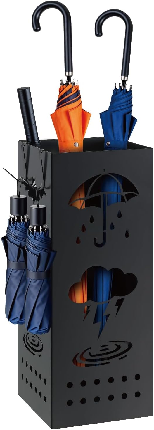 Umbrella stand - Metal vertical umbrella stand - Suitable for entrance halls, stores, offices. Dimensions: 6.3 x 6.6 x 16.34 inches