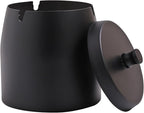 Extra Large Ashtray with Lid for Cigarette, Stainless Steel Smokeless Odorless Windproof Ash tray for Home Office Tabletop Outside Patio Outdoor Balcony(4.72''x3.93''x4.33'')