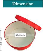 Sarah's Hat Boxes Classic Coral Hat Box – 21.5" x 11.5" (Dia. x Ht.) Handmade in USA – Odorless Non-Toxic Adhesive, Cording Handle – Premium Storage for Hats & Accessories