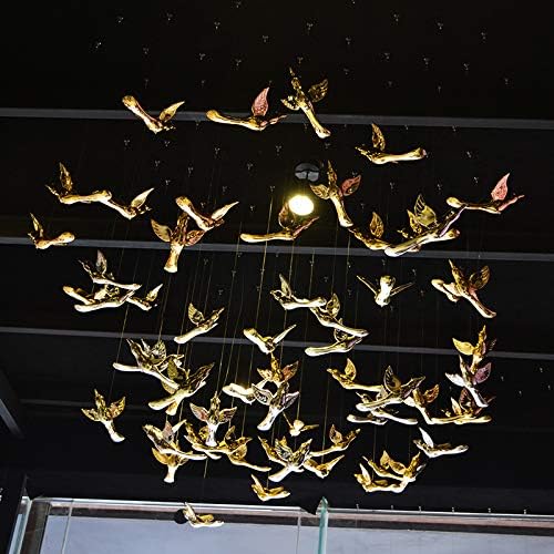 Creative Gold DIY Flying Bird Decorative Hanging Ornaments for Ceiling Light Wedding Kindergarten Shopping Mall Home Window Decoration (10, Gold)