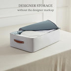 Under Bed Storage Container – Foldable Underbed Storage Bin for Clothes & Bedding, Premium Canvas Storage Box with Lid, Low Profile 8″ Organizer with Handles