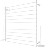 12-Tier Wall Mounted Scarf Rack, Scarf Display Rack, Towels Storage Hanger, Commercial Hijab Scarf Holder Organizer Space Saving for Retail Stores, Boutiques, Home (White, 47in Width)