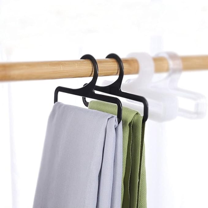 10 Pcs Plastic Scarf Hangers Towel Holders Closet Organizer for Scarves, Ties, Shawls, Belts, Towels (Black)