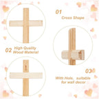 HOBBIESAY Hanging Cross for Wall 11.8 Inch Wooden Hanging Cross Decoration Crucifix Crosses Handmade Wood Wall Decor Crosses Ornament for Home Christian Weddings Party Gift