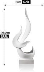 White Decor Modern Flame Statue, Home Decor Abstract Art Flame Statue for Living Room Dining Table Centerpiece Office Desk Coffee Table TV Stand Decoration
