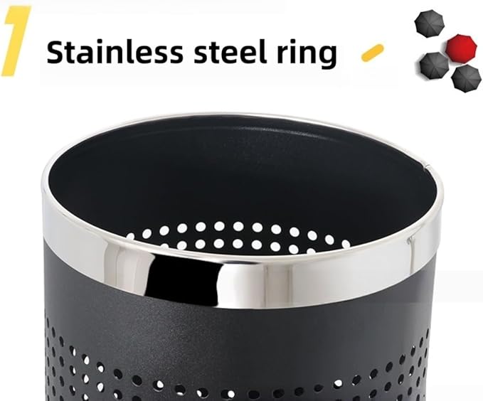 Stainless Steel Umbrella Stand Umbrella Storage Bin Space-Saving Perforated for Home Office Entryways Hotels (B)
