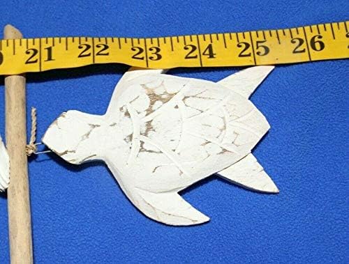 Natural Driftwood Beach Mobile, Coastal Wood Sea Turtle Fish - Beach Gems - 6 mobiles