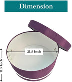 Sarah's Hat Boxes Classic Amethyst Hat Box – 21.5" x 11.5" (Dia. x Ht.) Handmade in USA – Odorless Non-Toxic Adhesive, Cording Handle – Premium Storage for Hats & Accessories