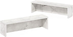 Furinno Helena Kitchen Counter Stackable Organizer Shelf, Set of 2, 23-Inch, Marble White
