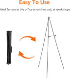 Amazon Basics Easel Display Stand, Instant Floor Poster, Lightweight, Collapsible and Portable with Tripod Base, Black Steel (supports 5 pounds)