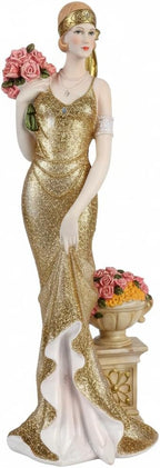 Comfy Hour Glamour Elegance Victorian Style Lady Collection (Slim Lady Holding a Bunch of Flowers)