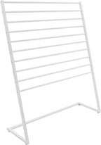 Scarf Organizer, Metal Hijab Organizer, 10 Tier Scarf Holder Hanger for Multiple Scarves, Freestanding Hijab Stand Belt Pants Hanging Rack for Home, Commercial, Clothing Store (White, 120cm)