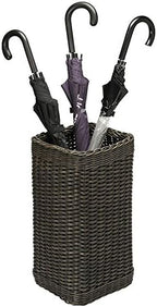KOUBOO Wicker Umbrella Stand, Umbrella Storage Bin, Hand Woven Umbrella Stand, Umbrella Basket for Home Office, Wicker Umbrella Holder Indoor Outdoor, Decorative Umbrella Rack, Dark Brown Expresso