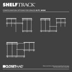 ClosetMaid ShelfTrack Wire Closet Organizer System, Adjustable from 5 to 8 Ft., With Shelves, Clothes Rods, Hardware, Durable Steel, White