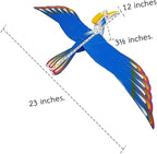 WitnyStore Wooden Bird Mobile 23" Blue Hornbill Hand Made Painted Wood Flapping Wing Birds Hanging Ceiling Decor Wind Chimes Handcrafted Art Animal Decorative Collectibles Décor Gifts Souvenirs