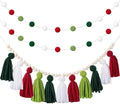 3PCS/Set Boho Tassel Garland,BetterJonny Boho Tassel Garland Wall Hanging Decor Pastel Banner with Wood Beads and 2Pcs Pom Pom Felt Ball for Home and Outdoor Decor
