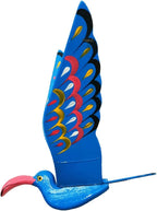 WitnyStore Wooden Bird Mobile 24" Blue Long Red Beak Hand Made Painted Wood Flapping Wing Birds Hanging Ceiling Decor Wind Chimes Handcrafted Art Animal Decorative Collectibles Décor Gifts Souvenirs