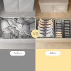 HSLFUAI Bra Organizer for Drawer, 2 Pack Bras Storage Organizer with Compartments, Drawer Organizer for Bras (Gray-6S-2PCS)