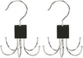 2Pcs Multifunction Belt Hanger, 360° Rotatable Belt Organizer | Hold Up to 24 Belts – Hanging Holder Storage Hook for Belt, Bra, Tie, Scarf, Purse & Tank Tops, Silver