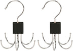 2Pcs Multifunction Belt Hanger, 360° Rotatable Belt Organizer | Hold Up to 24 Belts – Hanging Holder Storage Hook for Belt, Bra, Tie, Scarf, Purse & Tank Tops, Silver