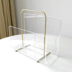 Acrylic Magazine Holder, Crystal Clear Acrylic Magazine Book Rack, Desktop File Organizer for Office Organization, Storage,Home Office Decoration,Reception