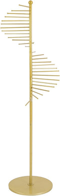 Floor Standing Scarves Organizer Scarf Stand Floor Standing Scarf Rack Scarf Hanger Floor Scarves Display Stand Freestanding 31.5Inch (gold)