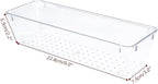 4 PCS Clear Plastic Drawer Organizer, Desk Drawer Divider Organizers and Storage Bins for Makeup, Jewelry, Gadgets for Kitchen, Bedroom, Bathroom, Office (9.0"x3.0"x2.2")