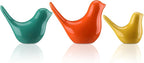AceOrbit 3pcs Mid Century Modern Decor Medieval Table Decor Ceramic Birds Orange Blue and Yellow Ceramic Birds for Home Office Table Desktop Bookshelf Mantelpiece Shelf Centerpiece
