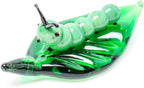 Tiny 2.16" Long Green Worm Figurine - Miniature Hand Blown Glass Bug Insect Colorful Crystal Animals Statue Decorative Collectible Figurines Décor Gifts