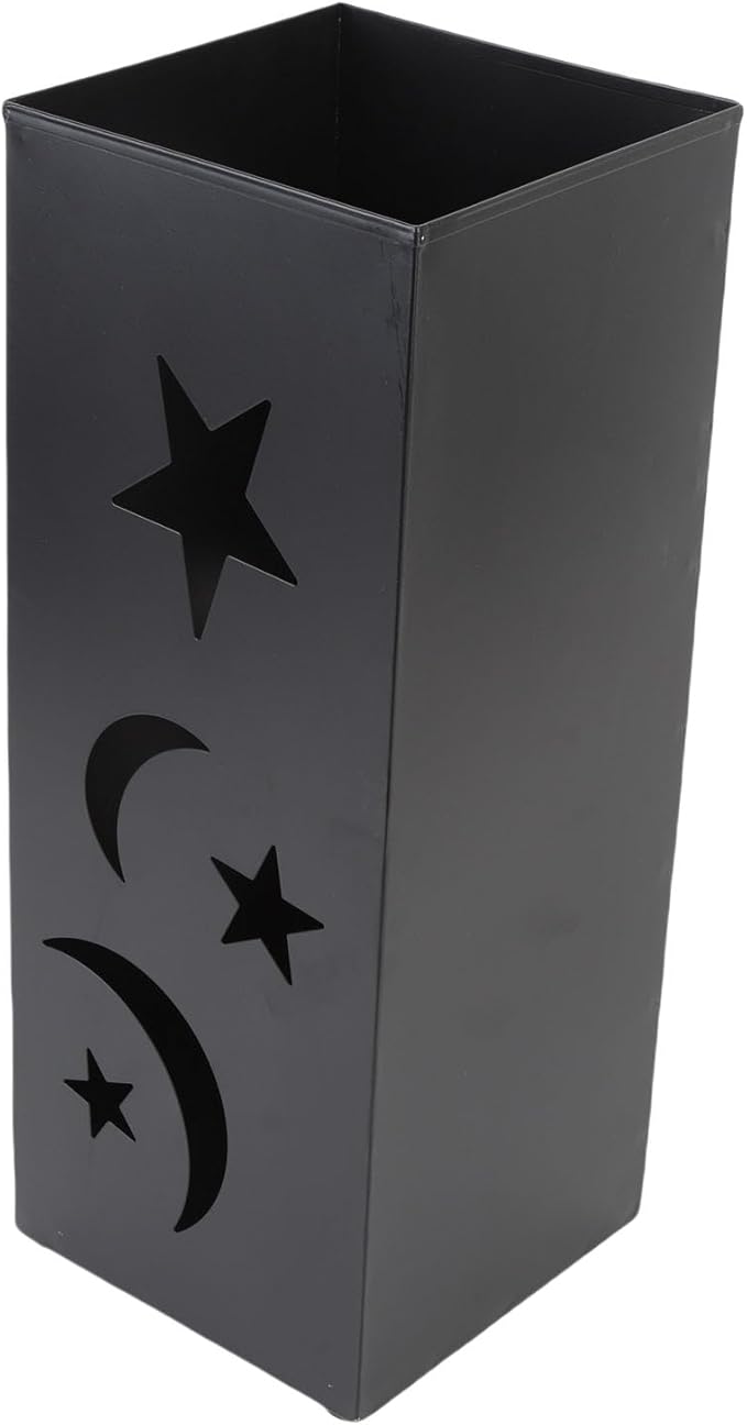 Brrnoo Metal Umbrella Holder with Star Moon Design, Tall Entryway Stand for Home Hotel, Large Capacity Storage Rack Organizer Bin