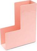 Poppin Magazine Holder - Durable Hard Plastic Magazine and File Organizer, Lacquer-Like Finish, Desk Organizer, Multiple Colors Available (Blush Pink)