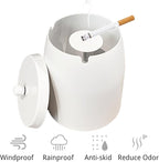 Ash Tray, Large Outdoor Ashtray with Lid, Ashtray for Outside Patio, Stainless Steel Windproof Smokeless Ash Tray for Balcony, Ashtrays for Smokers, Cigar, Home Office Decoration