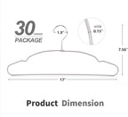 TOPIA HANGER Metal Hangers 30 Pack, Non Slip Clothes Hangers Space Saving, Heavy Duty Rubber Coated Wire Hanger for Coat, Shirt, Dress, Pants-Grey, CT12G30