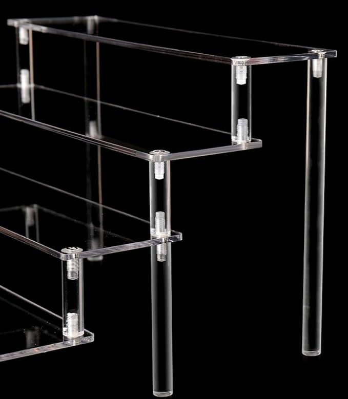 Acrylic Display Risers,Clear Risers Perfume Organizer Stand, 3 Tiered Cupcake Shelf Stand Holder,11.8 Inch,DIY
