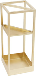 Umbrella Rack for Entryway, Modern Metal 20.87in Tall Freestanding Umbrella Holder with Built-in Shelf, Compact Storage for Long&Short Stick Rain Umbrellas and Walking Canes (Golden)
