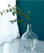 Large Glass Vase for Floor, 15" Tall Clear Glass Floor Vase for Pampas Grass and Long Stem Flowers, Big Glass Vase Decor for Living Room Bedroom, Clear Vase